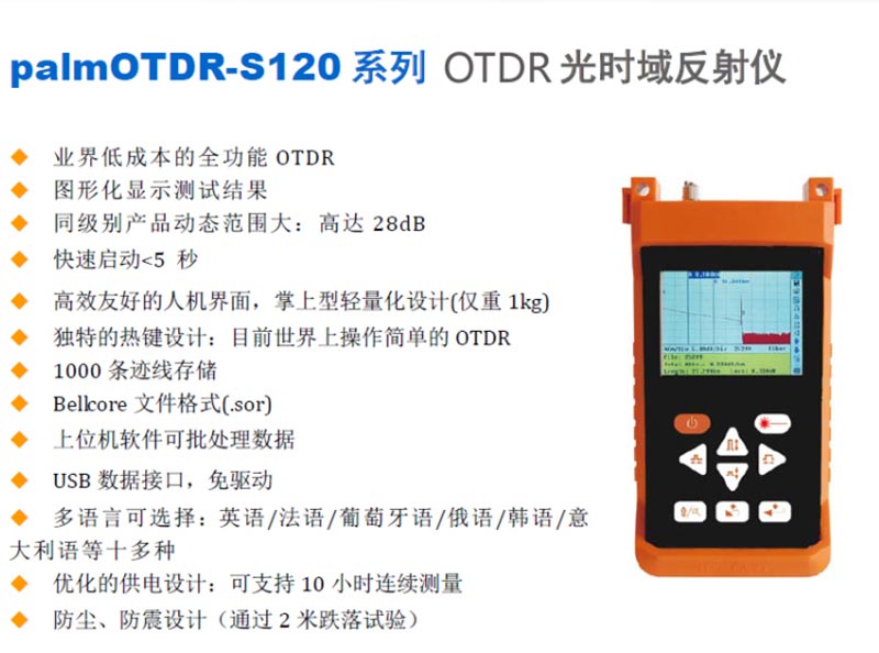 美國信維光時域反射儀S120系列功能特性